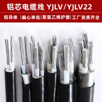 铝芯电缆线YJLV2芯3芯5芯10 16 25 35 50平方铝电缆低压电力电缆